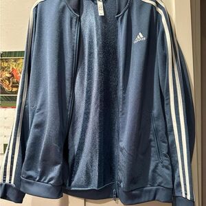 Adidas Blue Track Jacket with White Stripes